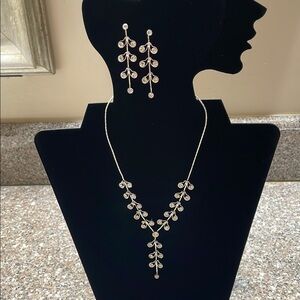 Silver Necklace and Earring Set